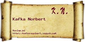 Kafka Norbert névjegykártya